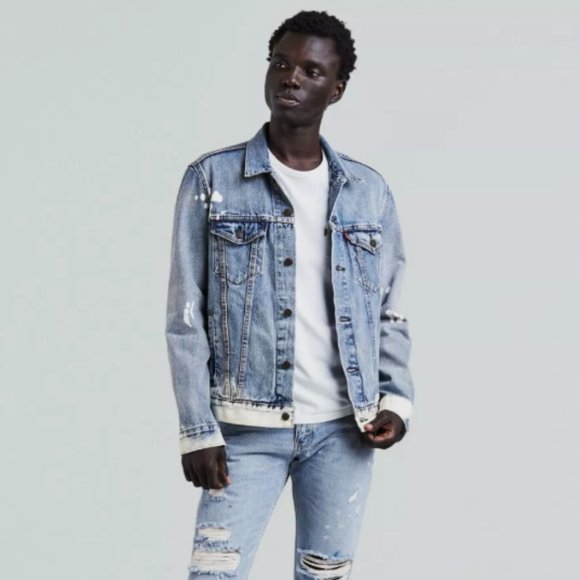 NWT Men's Levi's Classic Denim Trucker Jacket Baez Beach 723340270 - Picture 1 of 3